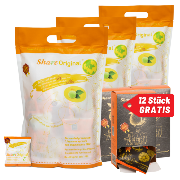 Share Original fermentierte Pflaume 1500g, 12 Stück Pomelozzini gratis