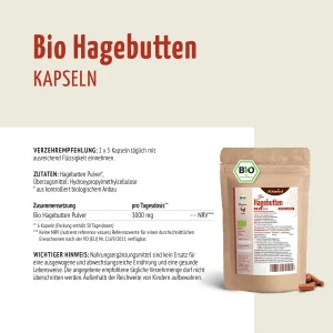 vom Achterhof BIO Hagebutten Kapseln 180 Kapseln – Bild 5