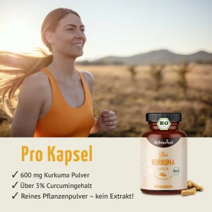 vom Achterhof BIO Kurkuma Kapseln 180 Kapseln – Bild 3