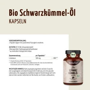 vom Achterhof BIO Schwarzkümmel-Öl Kapseln 400 Kapseln – Bild 3