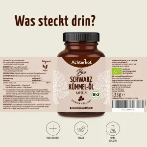 vom Achterhof BIO Schwarzkümmel-Öl Kapseln 400 Kapseln – Bild 4