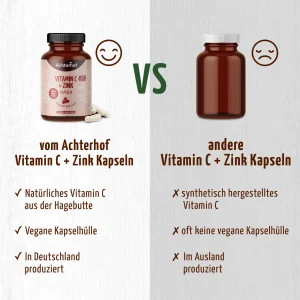 vom Achterhof Vitamin C und Zink Kapseln 120 Kapseln – Bild 4