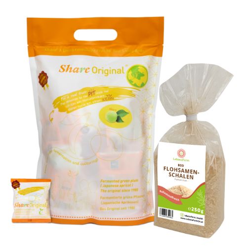 LebensForm PREMIUM ShareOriginal® Pflaume 500g + Bio Flohsamenschalen